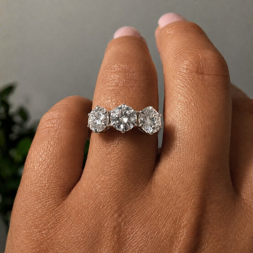 Allie 3CTW Round Cut Trilogy Band - M&F Series image 1