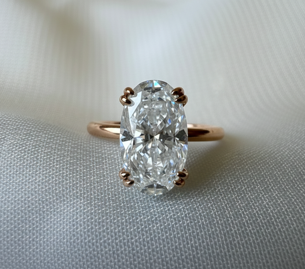 Signature Hannah 4ct Oval Cut Hidden Halo Ring image 5