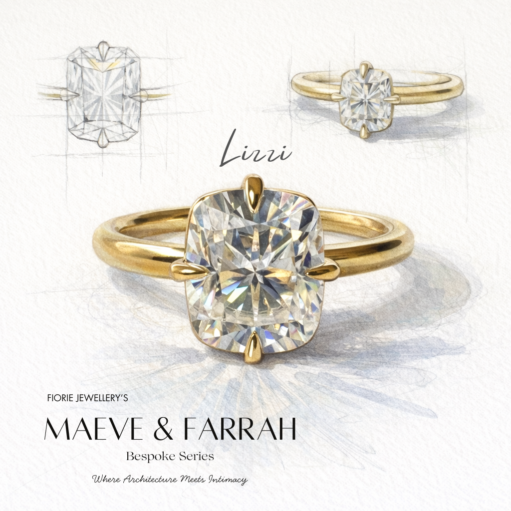 Lizzi 3ct Elongated Cushion Compass Prong Engagement Ring - M and F Series image 10