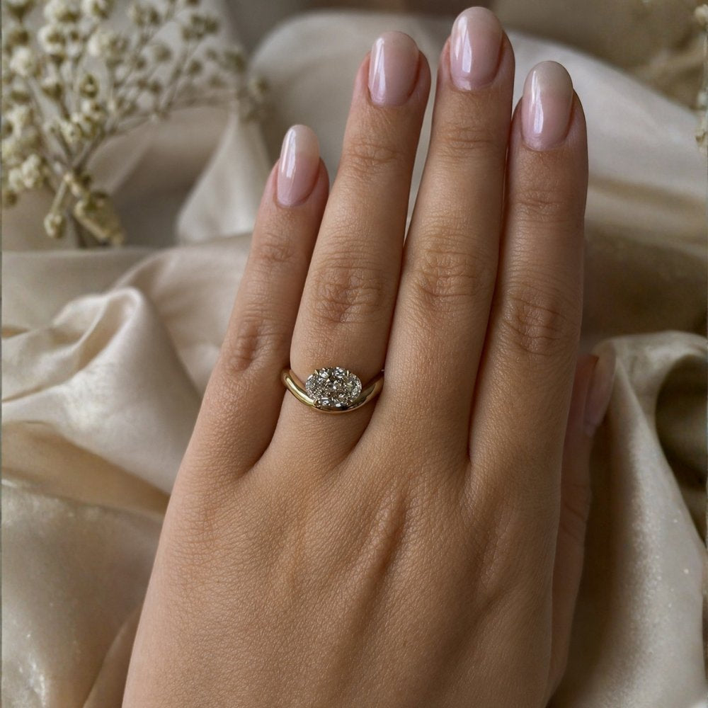 READY TO SHIP - Olive 2.32ct Oval Lab Diamond Contour Ring