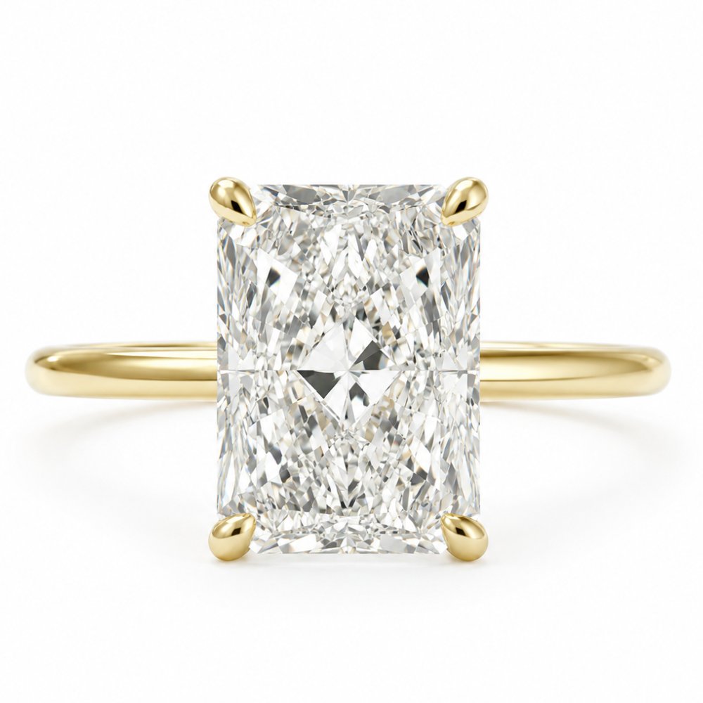 Flavia 4-4.5ct Radiant Engraved Ring