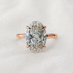 Ren 3-3.5ct Elongated Oval Cut Cathedral Tulip Basket Ring - M&F Series image 7