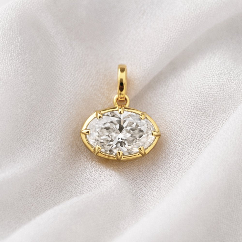 Signature Georgian 4.5ct Oval East West Pendant image 4