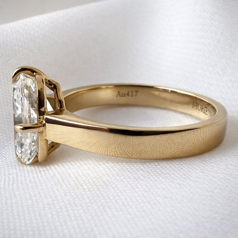 Christina 3ct Elongated Cushion Cut 3mm Wide Ring - M and F Series image 2