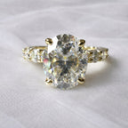 Signature Sophie 4.4CTW Oval Cut Hidden Halo Engagement Ring image 4