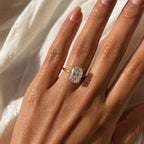 Signature Emily 3.5ct Elongated Cushion Cut Cathedral Engagement Ring image 3