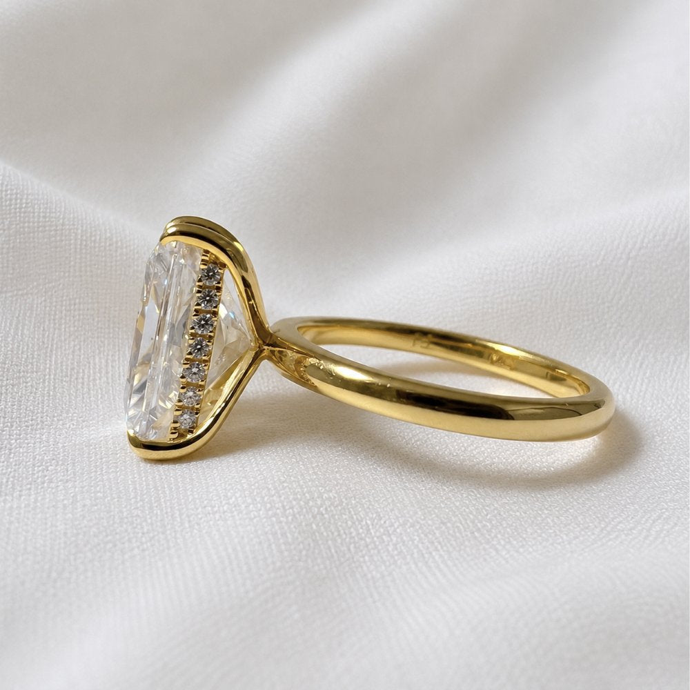 Archie Radiant Cut 4ct Solitaire Petal Basket Ring