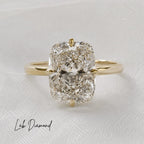 READY TO SHIP - Athena 3.10ct Elongated Cushion Lab Diamond Ring