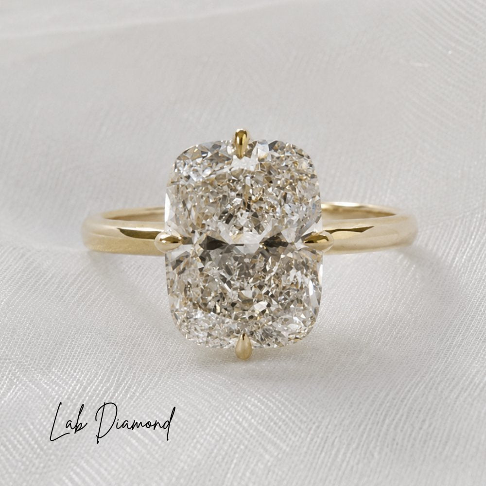 READY TO SHIP - Athena 3.10ct Elongated Cushion Lab Diamond Ring