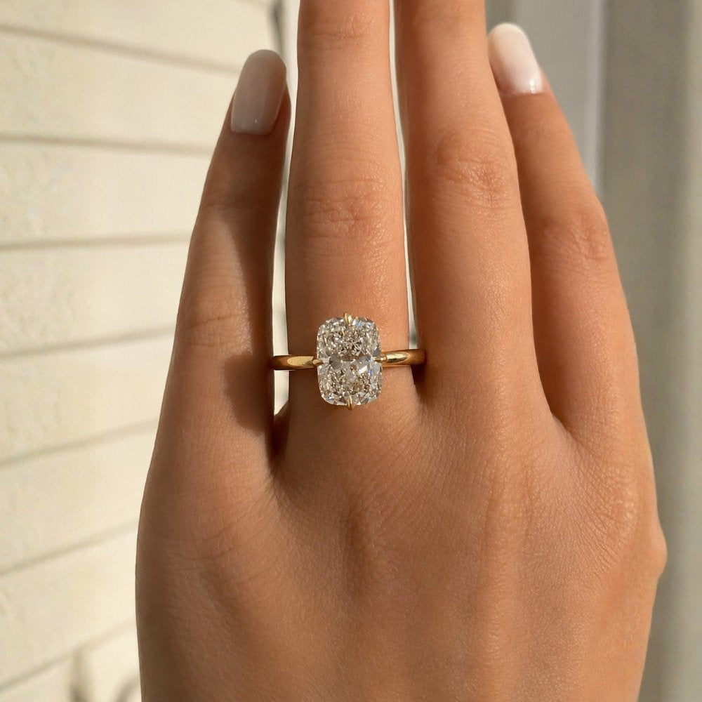 Athena 3ct Elongated Cushion Petal Basket Ring