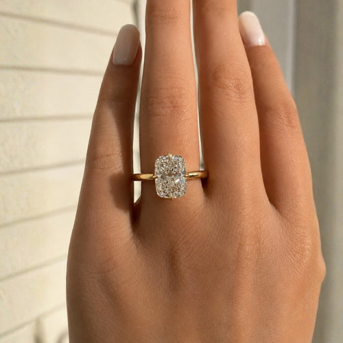 Athena 3ct Elongated Cushion Petal Basket Ring