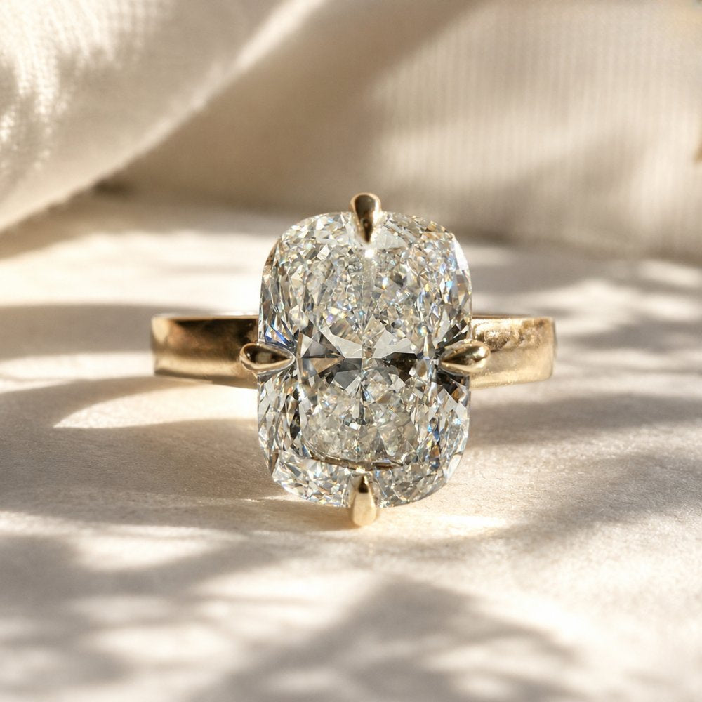 Christina 3ct Elongated Cushion Cigar Band Ring