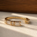 Natalie East West Baguette and Round Cut Band