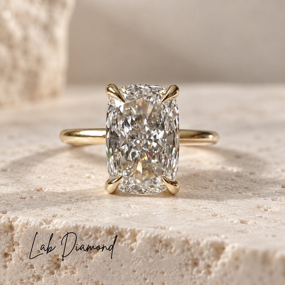 Caroline 2-2.5ct Elongated Cushion Solitaire Ring