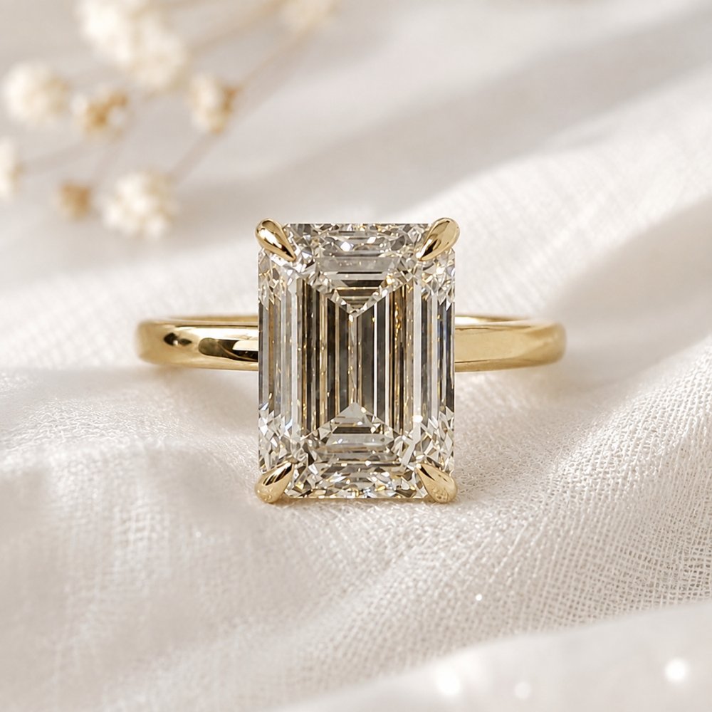 Emilio 3-3.5ct Emerald Solitaire Ring