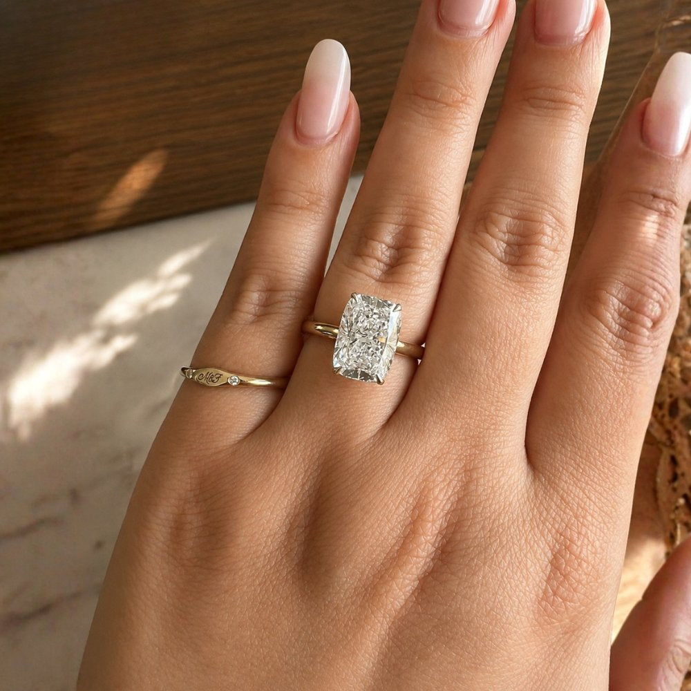 READY TO SHIP - Emily 4.01ct Elongated Cushion Lab Diamond Ring