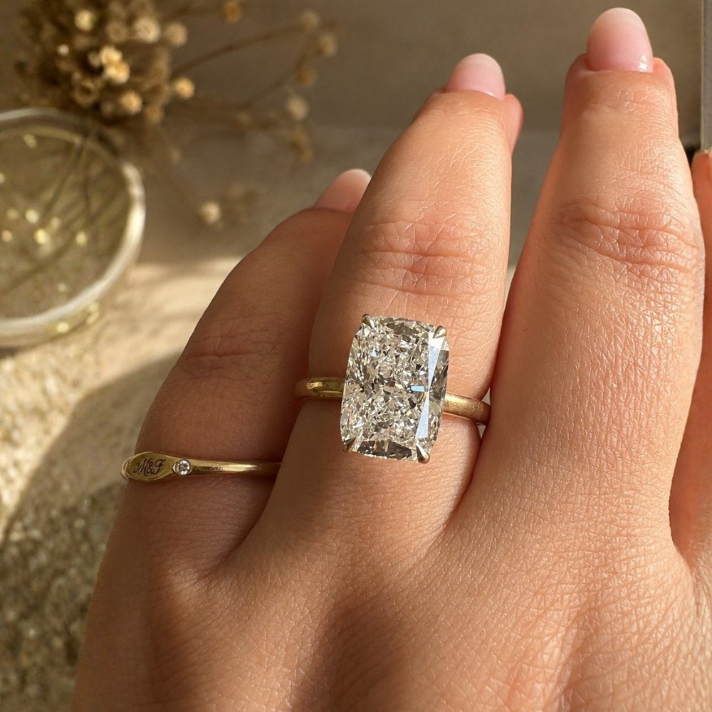 READY TO SHIP - Emily 4.01ct Elongated Cushion Lab Diamond Ring