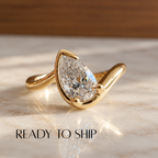 READY TO SHIP - Fifi 0.85ct Tilted Pear Pinky Ring