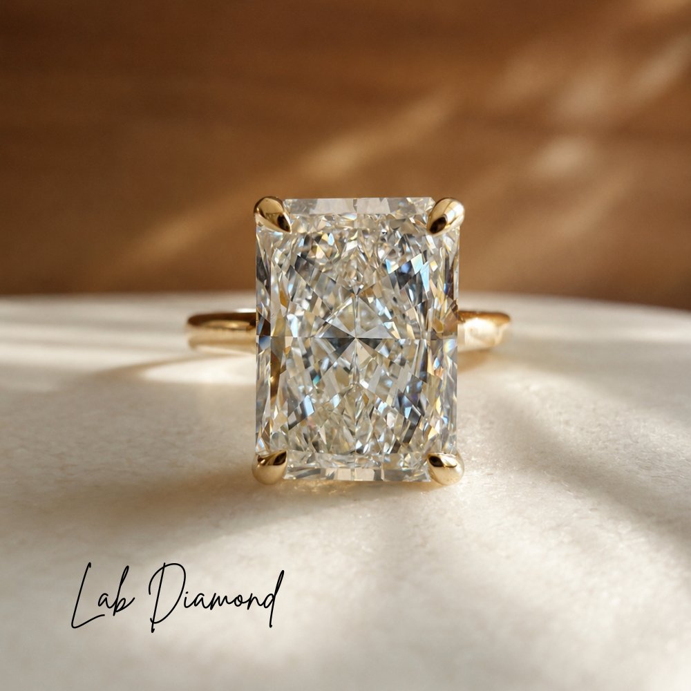 Flavia 4-4.5ct Radiant Engraved Ring
