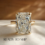 READY TO SHIP - Flavia 4.12ct Radiant Lab Diamond Ring