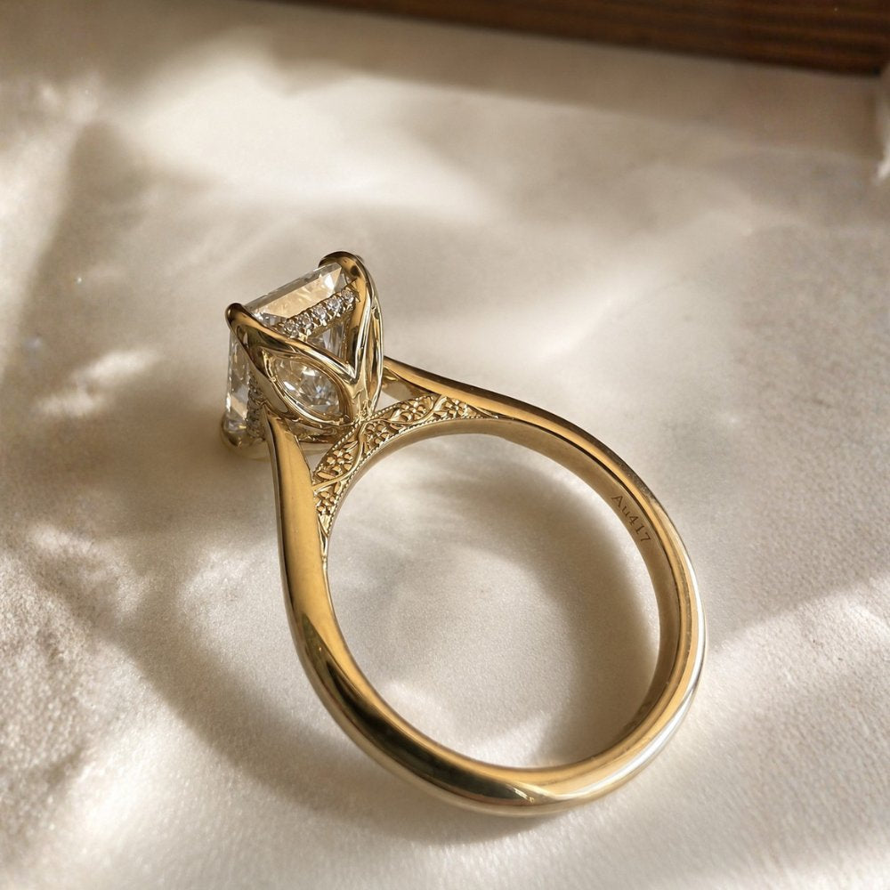 READY TO SHIP - Flavia 4.12ct Radiant Lab Diamond Ring