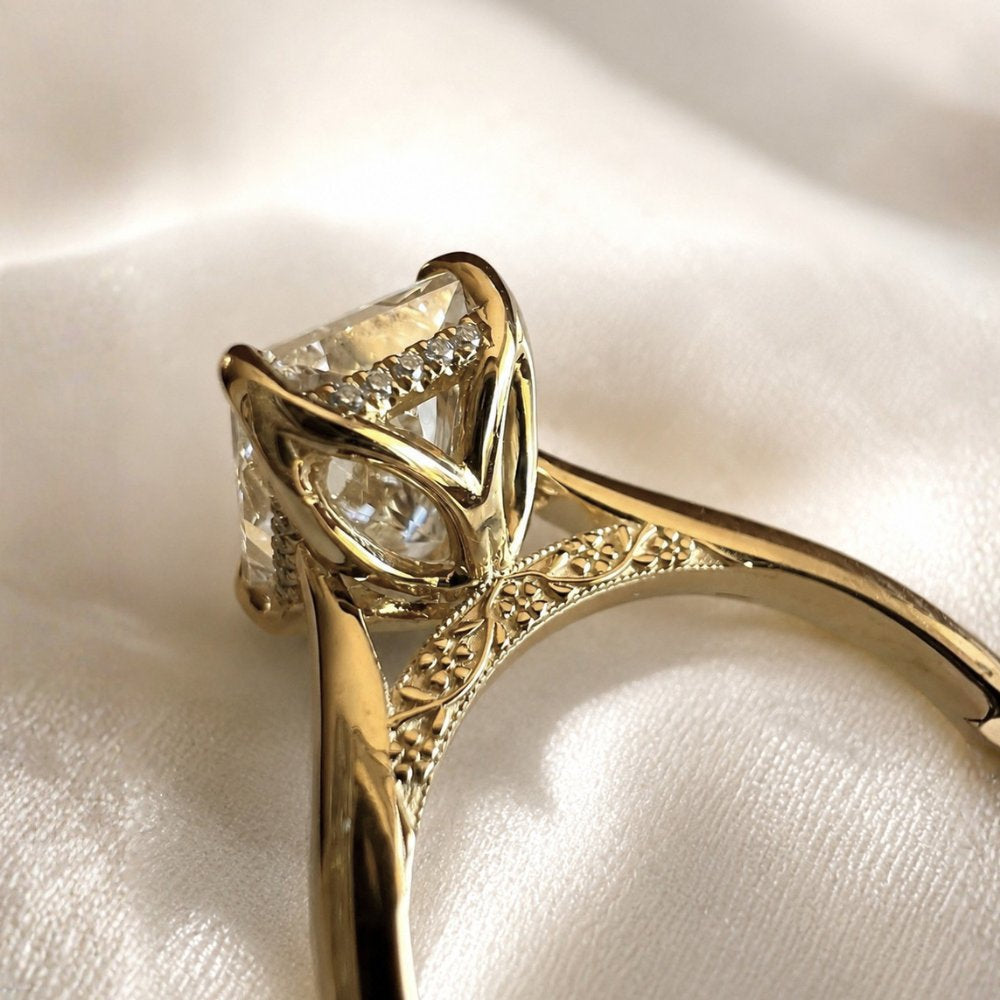 READY TO SHIP - Flavia 4.12ct Radiant Lab Diamond Ring
