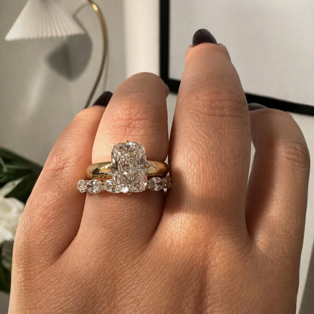 READY TO SHIP - Ginny 3x5 East West Oval Lab Diamond Band