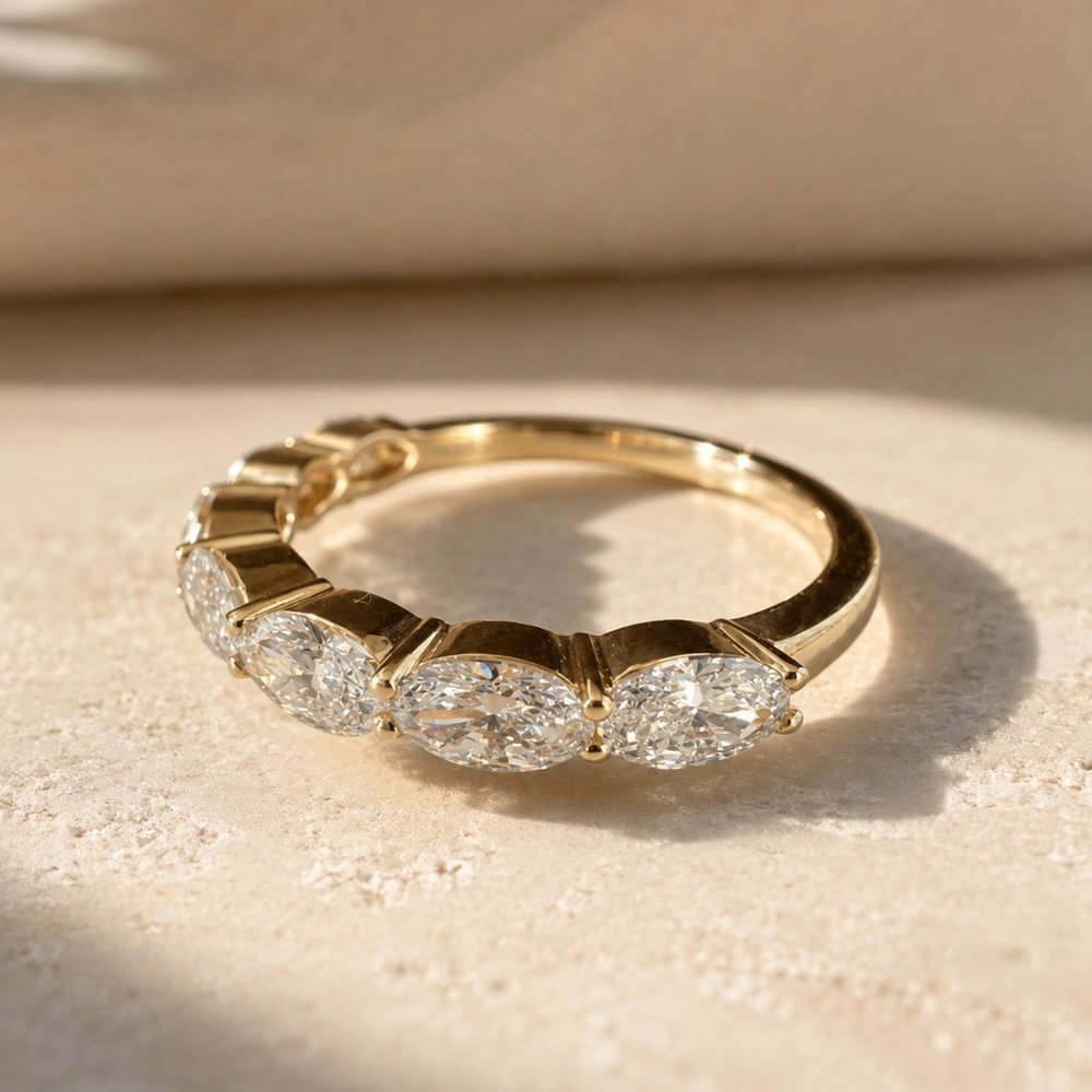 READY TO SHIP - Ginny 3x5 East West Oval Lab Diamond Band