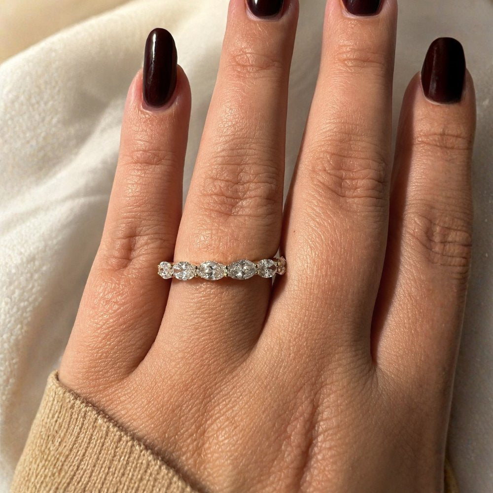 READY TO SHIP - Ginny 3x5 East West Oval Lab Diamond Band