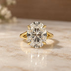 Harriet 4ct Oval Low Set Split Shank Ring