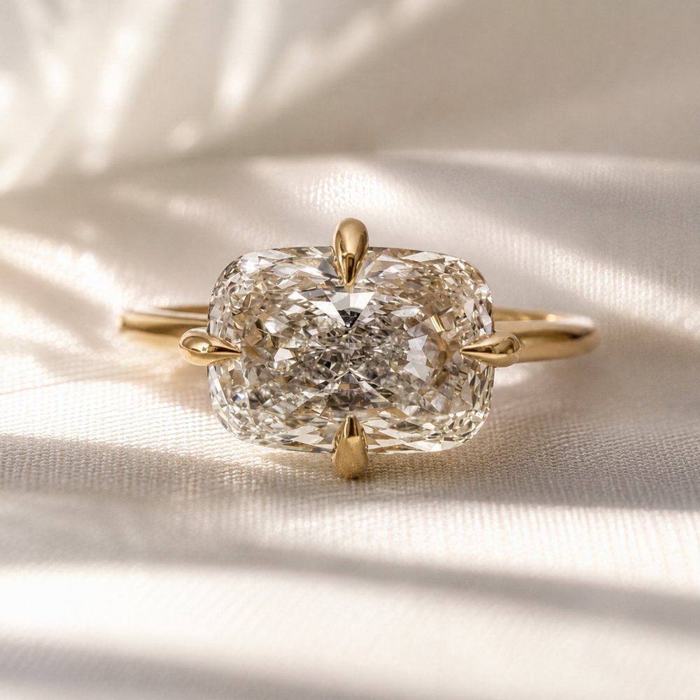 Kristy 2ct Elongated Cushion East West Ring