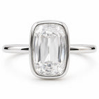 Lola 4ct Elongated Cushion OMC Moissanite Solitaire Ring