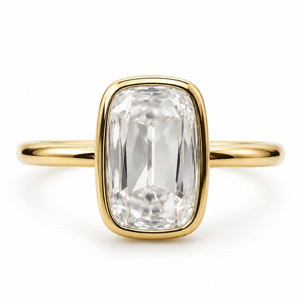 Lola 4ct Elongated Cushion OMC Moissanite Solitaire Ring