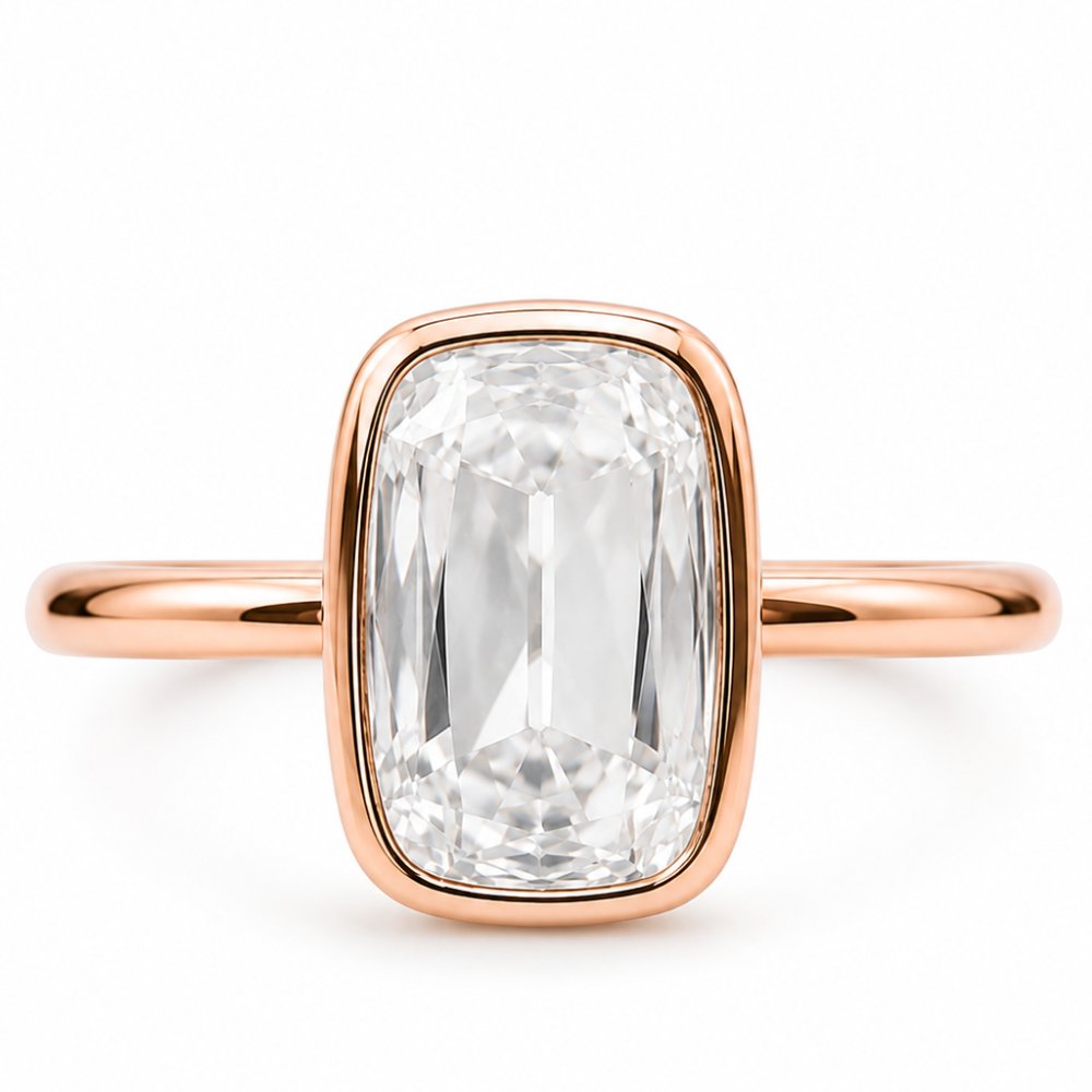 Lola 4ct Elongated Cushion OMC Moissanite Solitaire Ring