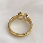 Nicole 2.3CTW Pear and Cushion Toi Et Moi Ring