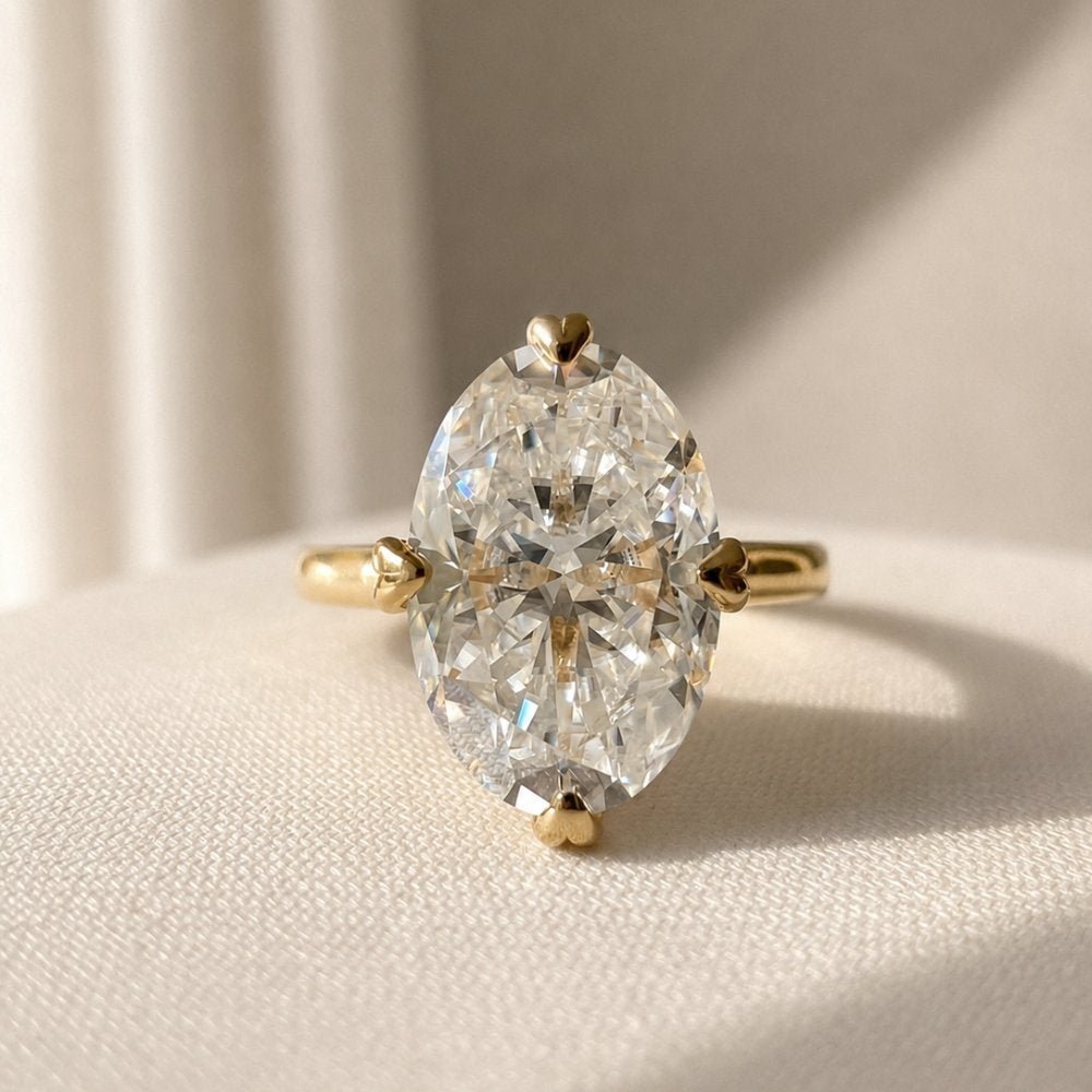 Olivia 4ct Oval Cut Compass Set Solitaire Ring