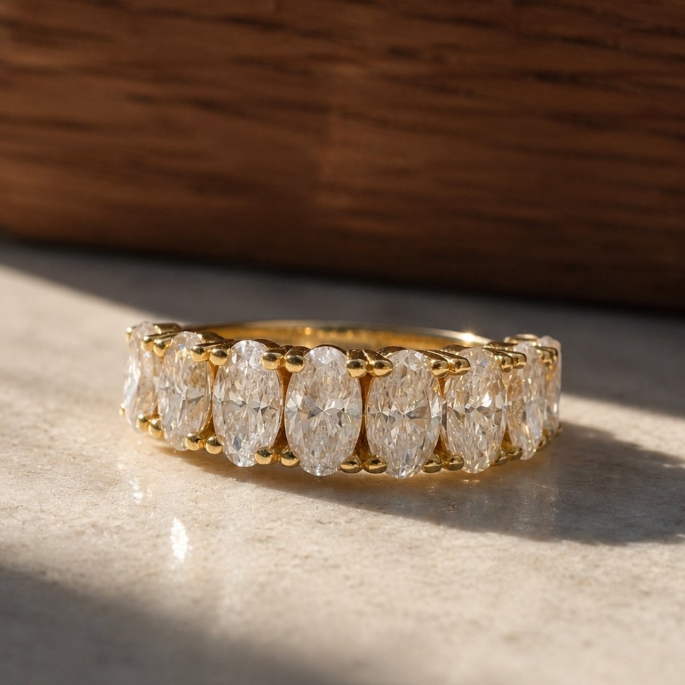 Orianna Oval Half Eternity Band
