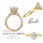 Renata 2.5ct Round Petal Basket Cathedral Ring