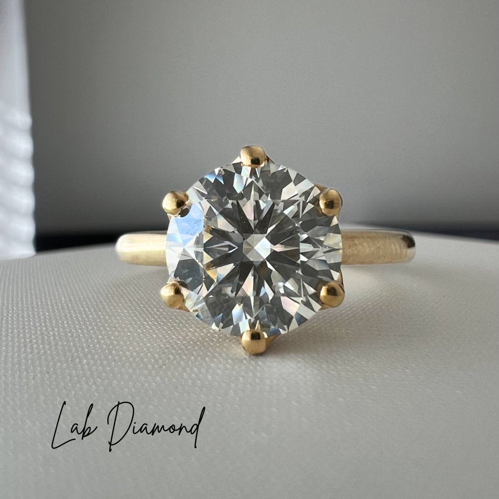 READY TO SHIP - 2.54ct Round Lab Diamond Ring