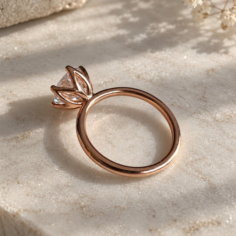 Renee 2ct Round Petal Basket Solitaire Ring