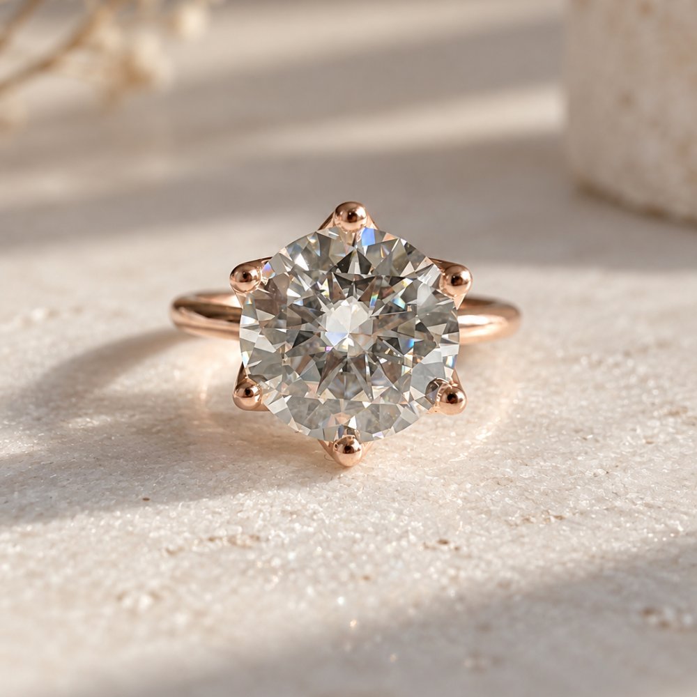 Renee 2ct Round Petal Basket Solitaire Ring
