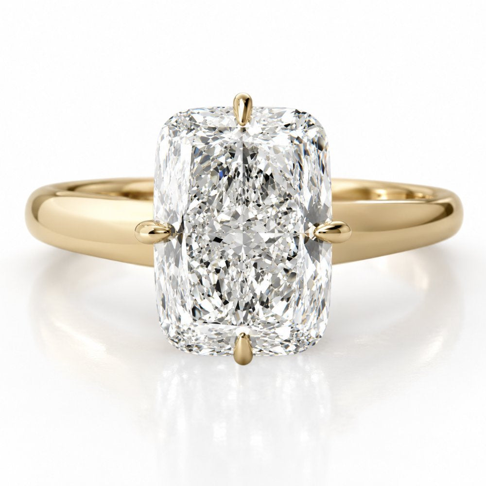 READY TO SHIP - Tanya 3ct Elongated Cushion Tapered Ring