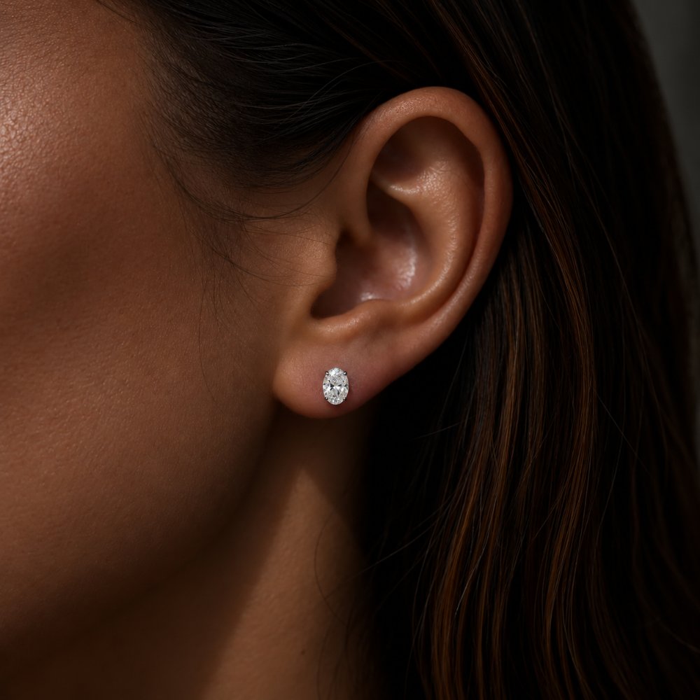 Tara 1CTW Oval Lab Diamond Stud Earrings