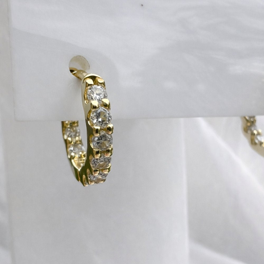 Noemi 0.6CTW Lab Grown Diamond Inside Out Huggie Earrings image 2
