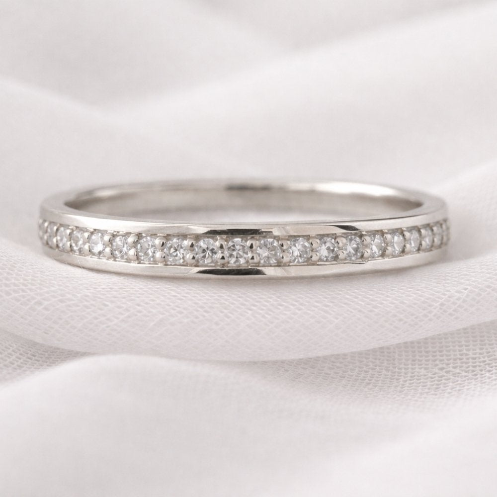 Signature 3mm Channel Set Half Eternity Band image 5