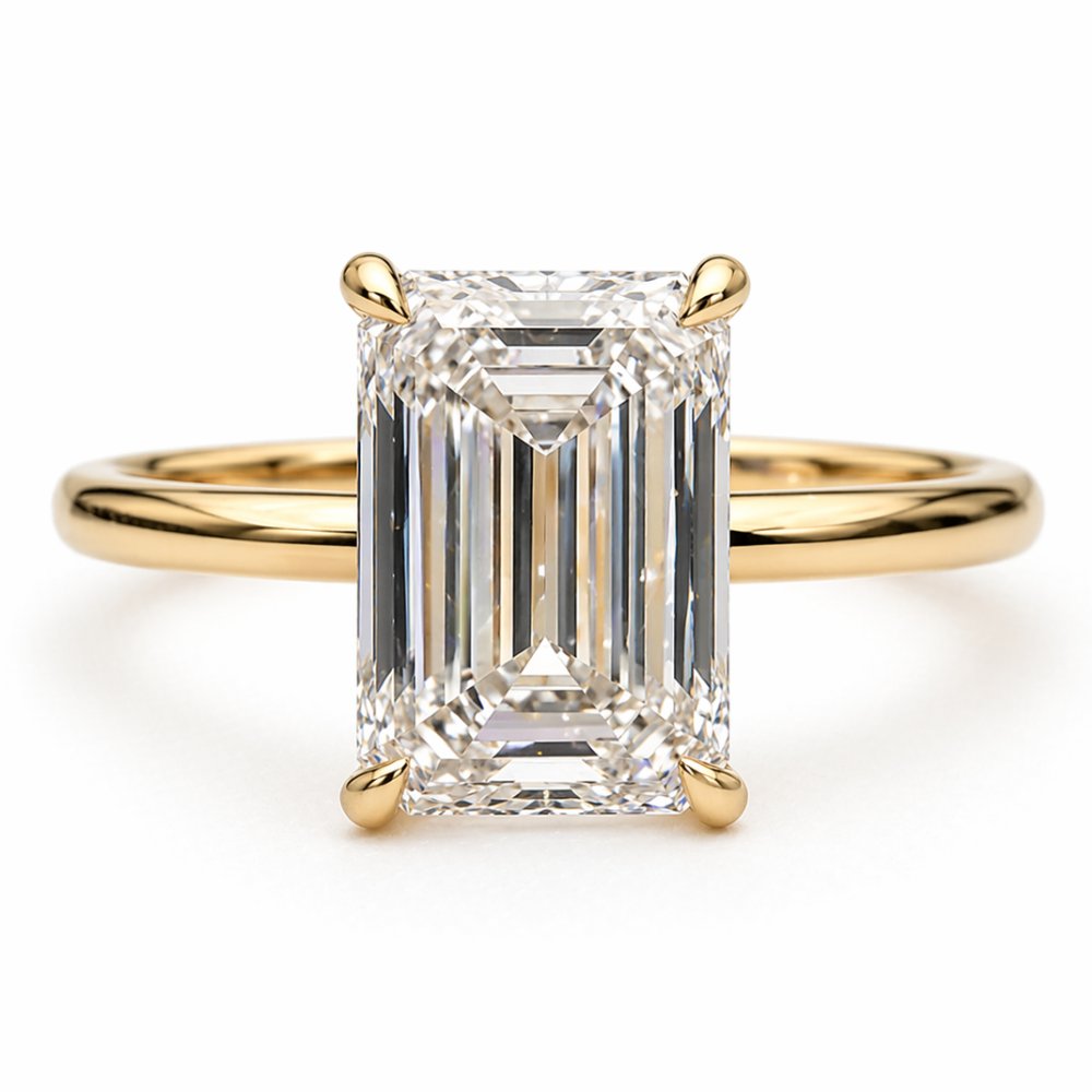 Signature Emilio 3-3.5ct Emerald Cut Solitaire Ring image 0