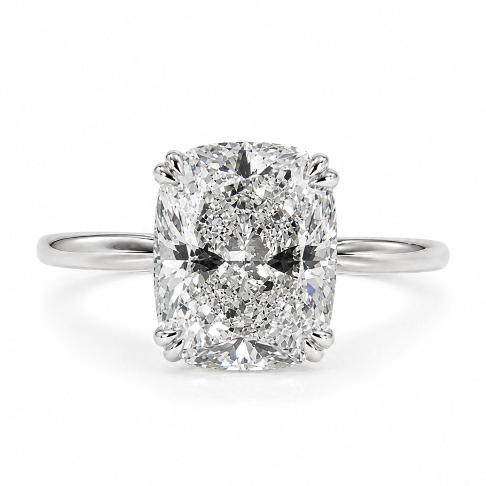 Signature Catherine 3ct Elongated Cushion Cut Cathedral Setting Ring image 9