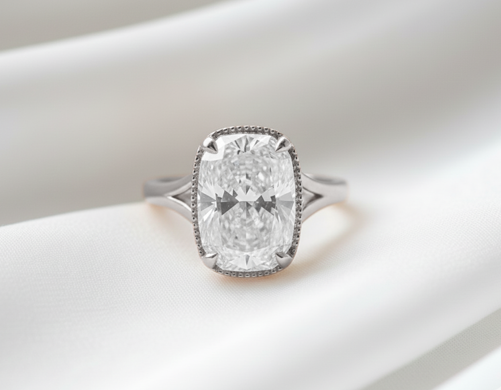 Signature Taylor 2.5ct Vintage-Inspired Elongated Cushion Solitaire Ring image 6