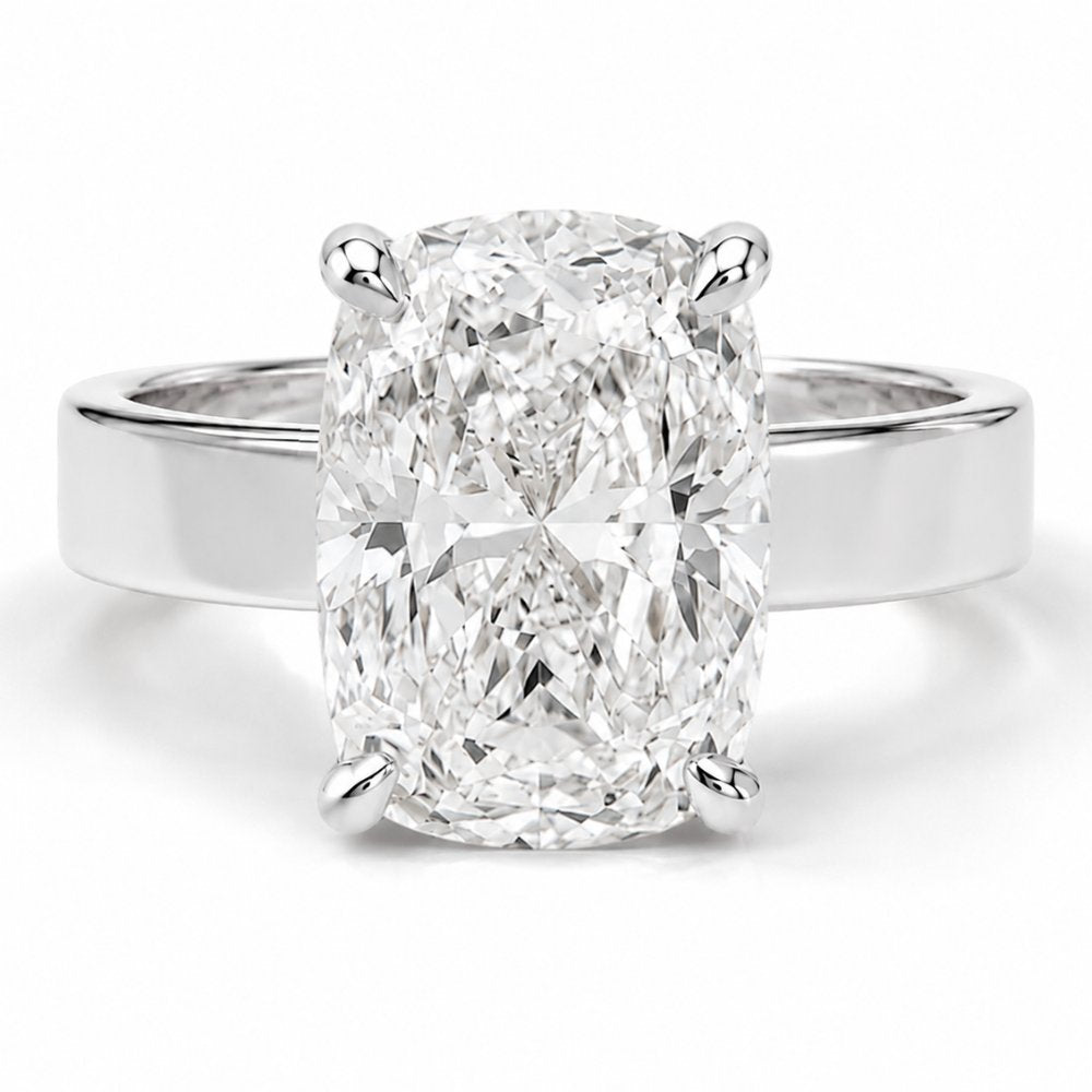 Signature Camille 3.5ct Elongated Cushion Cut 4mm Flat Cigar Band Ring image 5