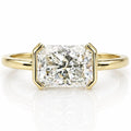 Signature Geo East West Half Bezel Radiant Cut 1.5-2ct Moissanite Ring image 0